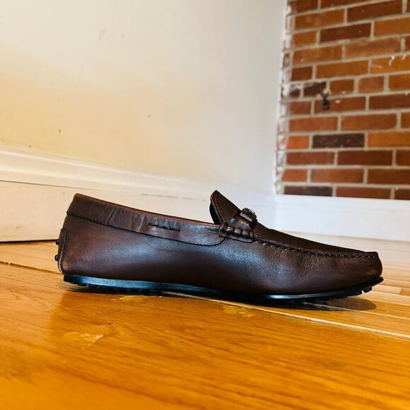 TOD'S Brown Leather Loafers Men's Size 7.5 - Picture 13 of 16